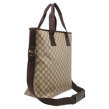 グッチ GUCCI GGスプリーム トート 181080 ベージュ×ブラウン GGスプリームキャンバス レザー 2WAYバッグ シルバー金具 ショルダーバッグ