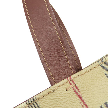 バーバリー BURBERRY ノバチェック トート アーカイブベージュ コーティングキャンバス レザー トートバッグ ゴールド金具 チェック柄 馬上の騎士 馬