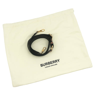 バーバリー BURBERRY ポケットバッグ ナチュラル×モルトブラウン キャンバス レザー 2WAYバッグ ゴールド金具 茶 ハンドバッグ ショルダー