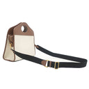 バーバリー BURBERRY ポケットバッグ ナチュラル×モルトブラウン キャンバス レザー 2WAYバッグ ゴールド金具 茶 ハンドバッグ ショルダー