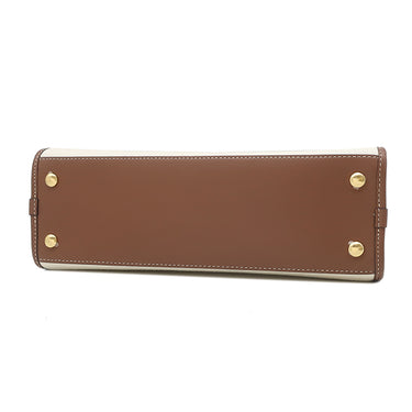 バーバリー BURBERRY ポケットバッグ ナチュラル×モルトブラウン キャンバス レザー 2WAYバッグ ゴールド金具 茶 ハンドバッグ ショルダー