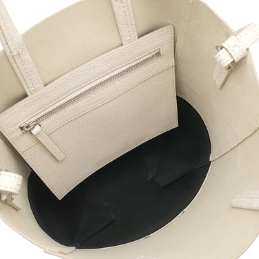 セリーヌ CELINE スモール バーティカル カバ 176163XBB クリーム レザー 2WAYバッグ シルバー金具 白 黒 バイカラー トート ショルダー