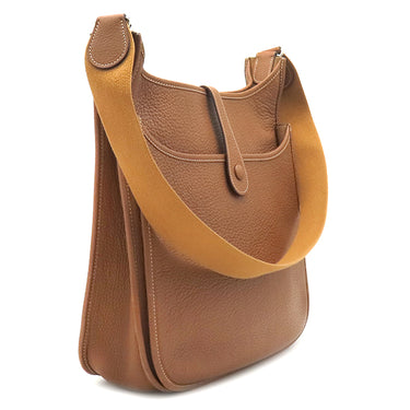 エルメス HERMES エヴリン2 GM ゴールド トリヨンクレマンス ショルダーバッグ シルバー金具 茶 エブリン