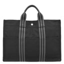 エルメス HERMES フールトゥ MM ブラック キャンバス トートバッグ シルバー金具 黒 グレー A4 ハンドバッグ トート