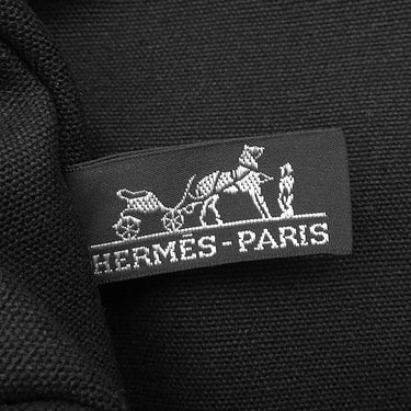 エルメス HERMES フールトゥ MM ブラック キャンバス トートバッグ シルバー金具 黒 グレー A4 ハンドバッグ トート