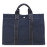 エルメス HERMES ドーヴィル MM ネイビー キャンバス トートバッグ シルバー金具 紺