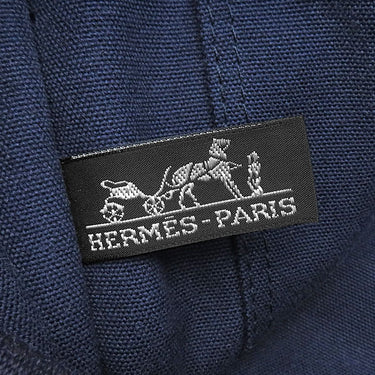 エルメス HERMES ドーヴィル MM ネイビー キャンバス トートバッグ シルバー金具 紺