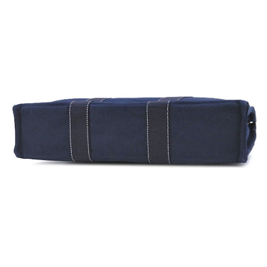 エルメス HERMES ドーヴィル MM ネイビー キャンバス トートバッグ シルバー金具 紺