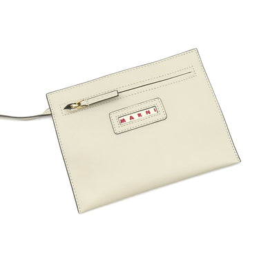 マルニ MARNI パニエ バケットバッグ ホワイト レザー 2WAYバッグ ゴールド金具 アイボリー ハンドバッグ ショルダー ポーチ付き
