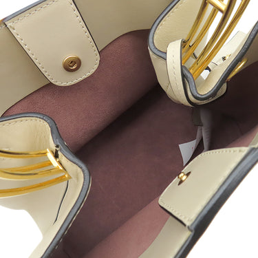 マルニ MARNI パニエ バケットバッグ ホワイト レザー 2WAYバッグ ゴールド金具 アイボリー ハンドバッグ ショルダー ポーチ付き