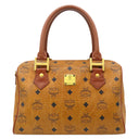 エムシーエム MCM ヴィセトス ミニ ボストン コニャック PVC 2WAYバッグ ゴールド金具 ハンドバッグ ショルダー MCM 茶