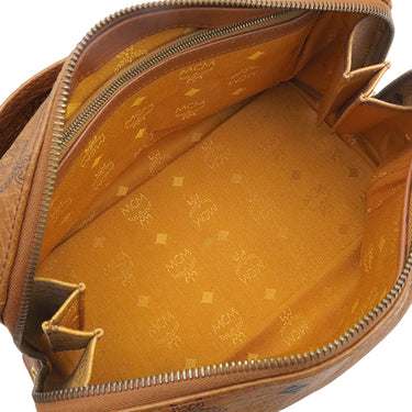 エムシーエム MCM ヴィセトス ミニ ボストン コニャック PVC 2WAYバッグ ゴールド金具 ハンドバッグ ショルダー MCM 茶
