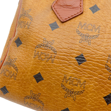 エムシーエム MCM ヴィセトス ミニ ボストン コニャック PVC 2WAYバッグ ゴールド金具 ハンドバッグ ショルダー MCM 茶