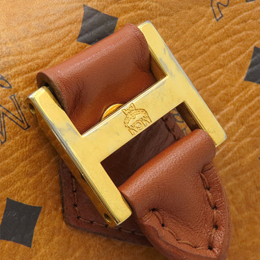エムシーエム MCM ヴィセトス ミニ ボストン コニャック PVC 2WAYバッグ ゴールド金具 ハンドバッグ ショルダー MCM 茶