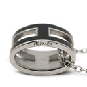 エルメス HERMES ポップアッシュ ペンダント ブラック×シルバー メタル ラッカー ネックレス 黒 Hモチーフ POP H SV金具