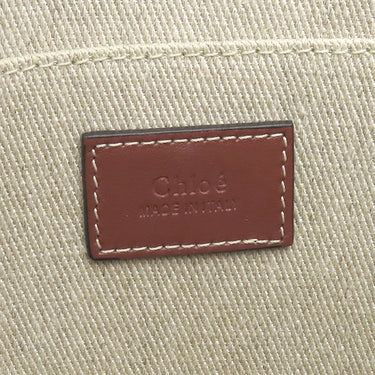 クロエ Chloe ウッディ ミディアム トート CHC22AS383I26 ベージュ×ブラウン リネン リネンキャンバス シャイニーカーフスキン トートバッグ ショルダー 肩掛け