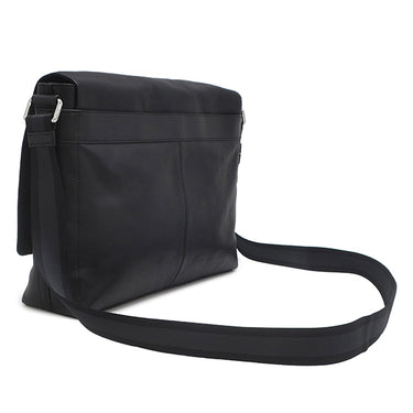 コーチ COACH チャールズ メッセンジャーバッグ F54792 ブラック レザー ショルダーバッグ シルバー金具 黒