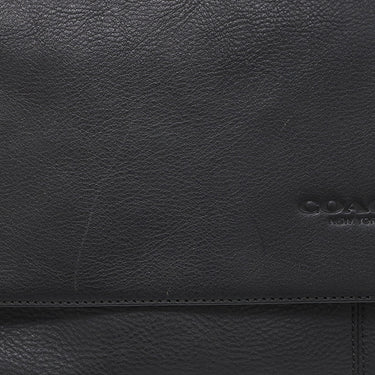 コーチ COACH チャールズ メッセンジャーバッグ F54792 ブラック レザー ショルダーバッグ シルバー金具 黒