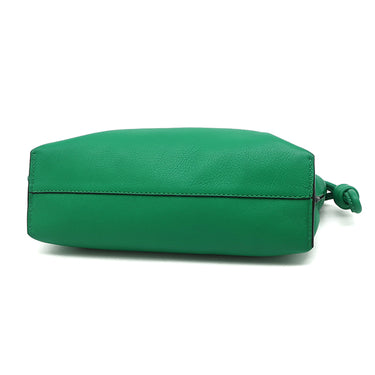 ロエベ LOEWE フラメンコクラッチ ミニ グリーン レザー ショルダーバッグ 緑 アナグラム ポシェット 巾着 ドロスト