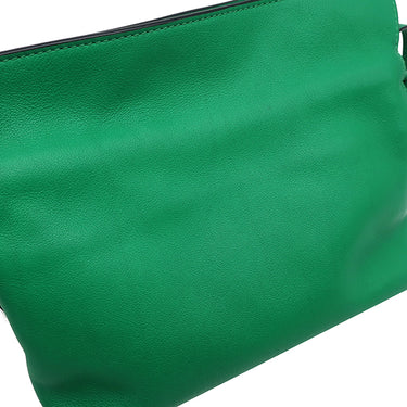 ロエベ LOEWE フラメンコクラッチ ミニ グリーン レザー ショルダーバッグ 緑 アナグラム ポシェット 巾着 ドロスト
