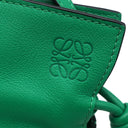 ロエベ LOEWE フラメンコクラッチ ミニ グリーン レザー ショルダーバッグ 緑 アナグラム ポシェット 巾着 ドロスト