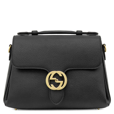 グッチ GUCCI インターロッキングG チェーンショルダー 510302 ブラック レザー 2WAYバッグ ゴールド金具 黒 ハンドバッグ ショルダー アウトレット品