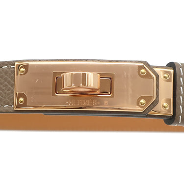 エルメス HERMES ケリー 18 H069853CD18 エトゥープ ヴォーエプソン ベルト ローズゴールド金具 新品 未使用 スライド調節 PG RG 2025年製