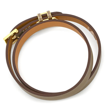 エルメス HERMES ポップＨ ドゥブルトゥール H500349 エトゥープ ヴォースイフト メタル T3 ブレスレット ゴールド金具 新品 未使用 2025年製