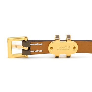 エルメス HERMES ポップＨ ドゥブルトゥール H500349 エトゥープ ヴォースイフト メタル T2 ブレスレット ゴールド金具 新品 未使用 2026年製