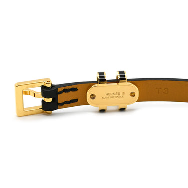 エルメス HERMES ポップＨ ドゥブルトゥール H500349 ブラック×ゴールド ヴォースイフト メタル T3 ブレスレット 新品 未使用 2025年製