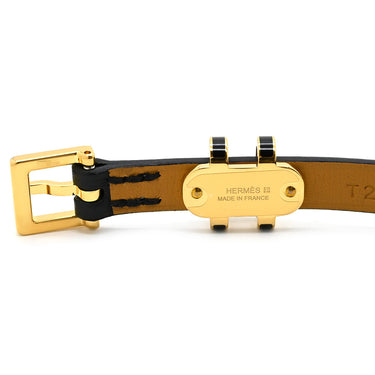 エルメス HERMES ポップＨ ドゥブルトゥール H500349 ブラック×ゴールド ヴォースイフト メタル T2 ブレスレット ゴールド金具 新品 未使用 2026年製