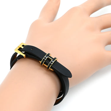 エルメス HERMES ポップＨ ドゥブルトゥール H500349 ブラック×ゴールド ヴォースイフト メタル T2 ブレスレット ゴールド金具 新品 未使用 2026年製