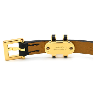 エルメス HERMES ポップＨ ドゥブルトゥール H500349 ブラック×ゴールド ヴォースイフト メタル T2 ブレスレット ゴールド金具 新品 未使用 2026年製
