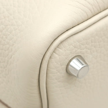 エルメス HERMES ピコタンロック 18 PM ベトン トリヨンクレマンス ハンドバッグ シルバー金具 オフホワイト 2024年製