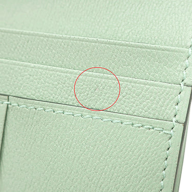エルメス HERMES ベアンコンパクト ヴェールデュー アリゲーターマット 二つ折り財布 シルバー金具 緑 クロコ