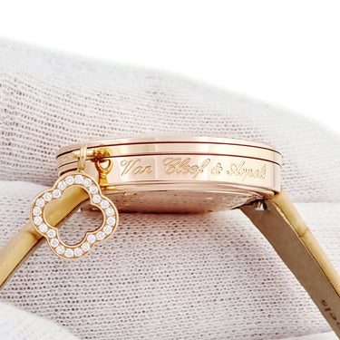 腕時計 ヴァンクリーフアーペル Van Cleef & Arpels チャーム ミニウォッチ VCARO29800 クオーツ レディース K18PG無垢 純正ダイヤ アルハンブラ