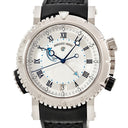 腕時計 ブレゲ BREGUET マリーン ロイヤル 5847BB/12/5ZV 自動巻き メンズ K18WG無垢 シルバー アラーム機能 ギョーシェ 青針