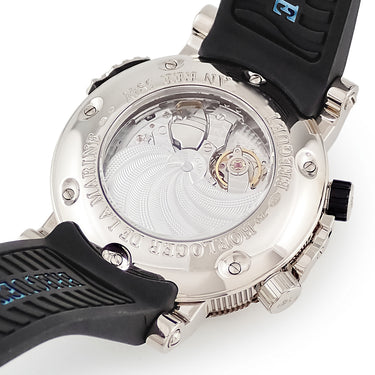 腕時計 ブレゲ BREGUET マリーン ロイヤル 5847BB/12/5ZV 自動巻き メンズ K18WG無垢 シルバー アラーム機能 ギョーシェ 青針