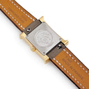 腕時計 エルメス HERMES Hウォッチ ミニ TPM HH1.101.131 クオーツ レディース ドゥブルトゥール H型 スクエア ホワイト イエローGP