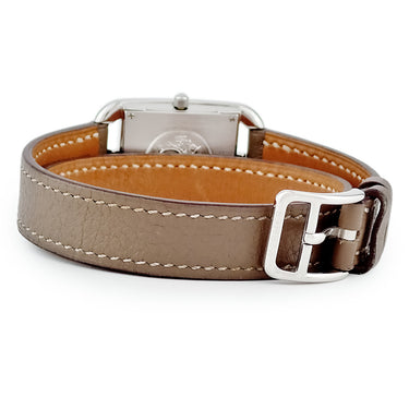 腕時計 エルメス HERMES ケープコッド PM CC1.210 クオーツ レディース シルバー ドゥブルトゥール アラビア スクエア