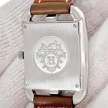腕時計 エルメス HERMES ケープコッド PM CC1.210 クオーツ レディース シルバー ドゥブルトゥール アラビア スクエア
