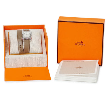 腕時計 エルメス HERMES ケープコッド PM CC1.210 クオーツ レディース シルバー ドゥブルトゥール アラビア スクエア