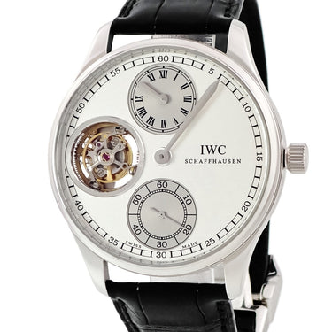 腕時計 IWC IWC ポルトギーゼ レギュレーター トゥールビヨン IW544601 手巻き メンズ Pt950 プラチナ オープンハート 限定