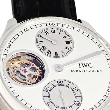 腕時計 IWC IWC ポルトギーゼ レギュレーター トゥールビヨン IW544601 手巻き メンズ Pt950 プラチナ オープンハート 限定