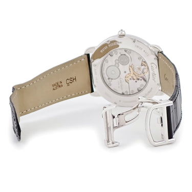 腕時計 カルティエ Cartier ロンド ルイ カルティエ WR007002 手巻き メンズ K18WG無垢 純正ダイヤ ローマン ギョーシェ 青針