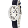 腕時計 カルティエ Cartier ベニュワール SM W8000003 クオーツ レディース K18WG無垢 ローマン オーバル 青針 シルバー サンレイ