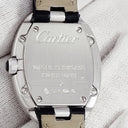 腕時計 カルティエ Cartier ベニュワール SM W8000003 クオーツ レディース K18WG無垢 ローマン オーバル 青針 シルバー サンレイ
