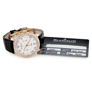 腕時計 ブランパン BLANCPAIN ヴィルレ フライバック クロノグラフ パルスメーター 6680F-3631-55B 自動巻き メンズ K18RG無垢 ローマン