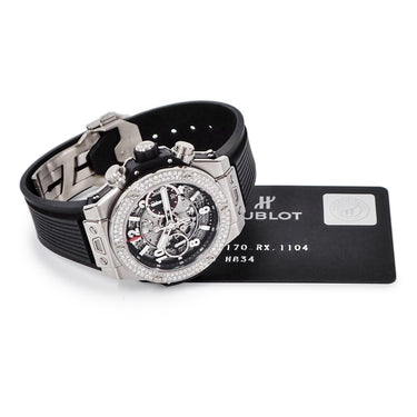 腕時計 ウブロ HUBLOT ビッグバン ウニコ チタニウム 441.NX.1170.RX.1104 自動巻き メンズ 純正ダイヤ マットブラック スケルトン