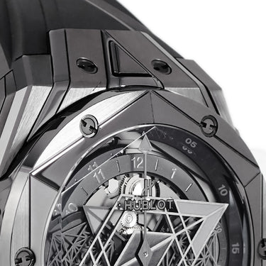腕時計 ウブロ HUBLOT ビッグバン ウニコ サンブルー II オールブラック 418.CX.1114.RX.MXM20 自動巻き メンズ クロノグラフ 限定